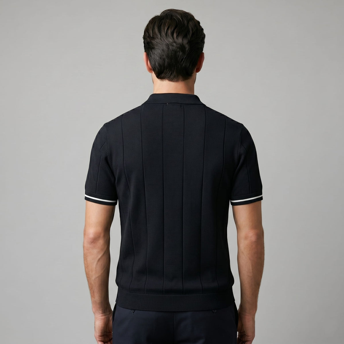 Ansel Ribbed Quarter Zip Polo