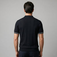 Ansel Ribbed Quarter Zip Polo