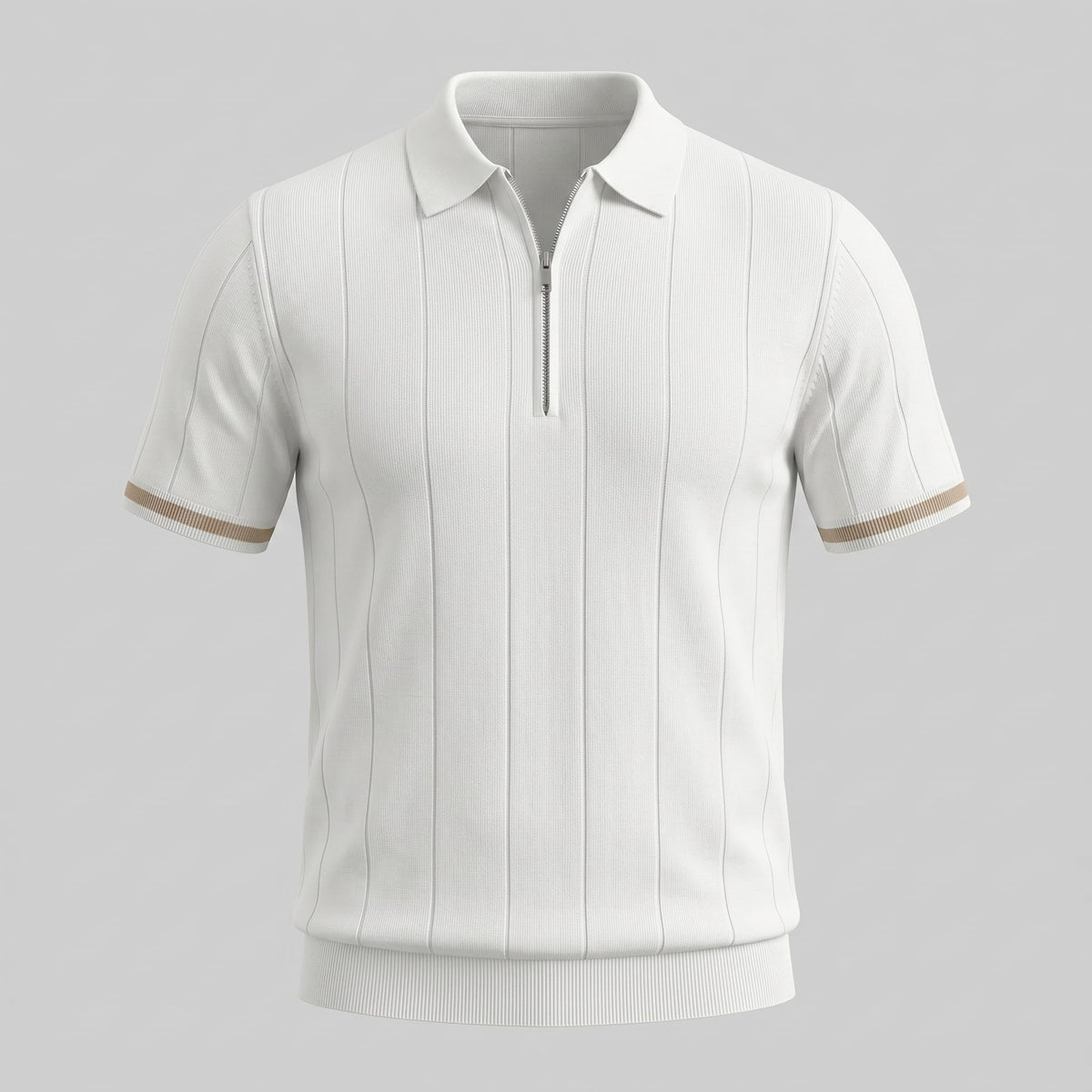 Ansel Ribbed Quarter Zip Polo