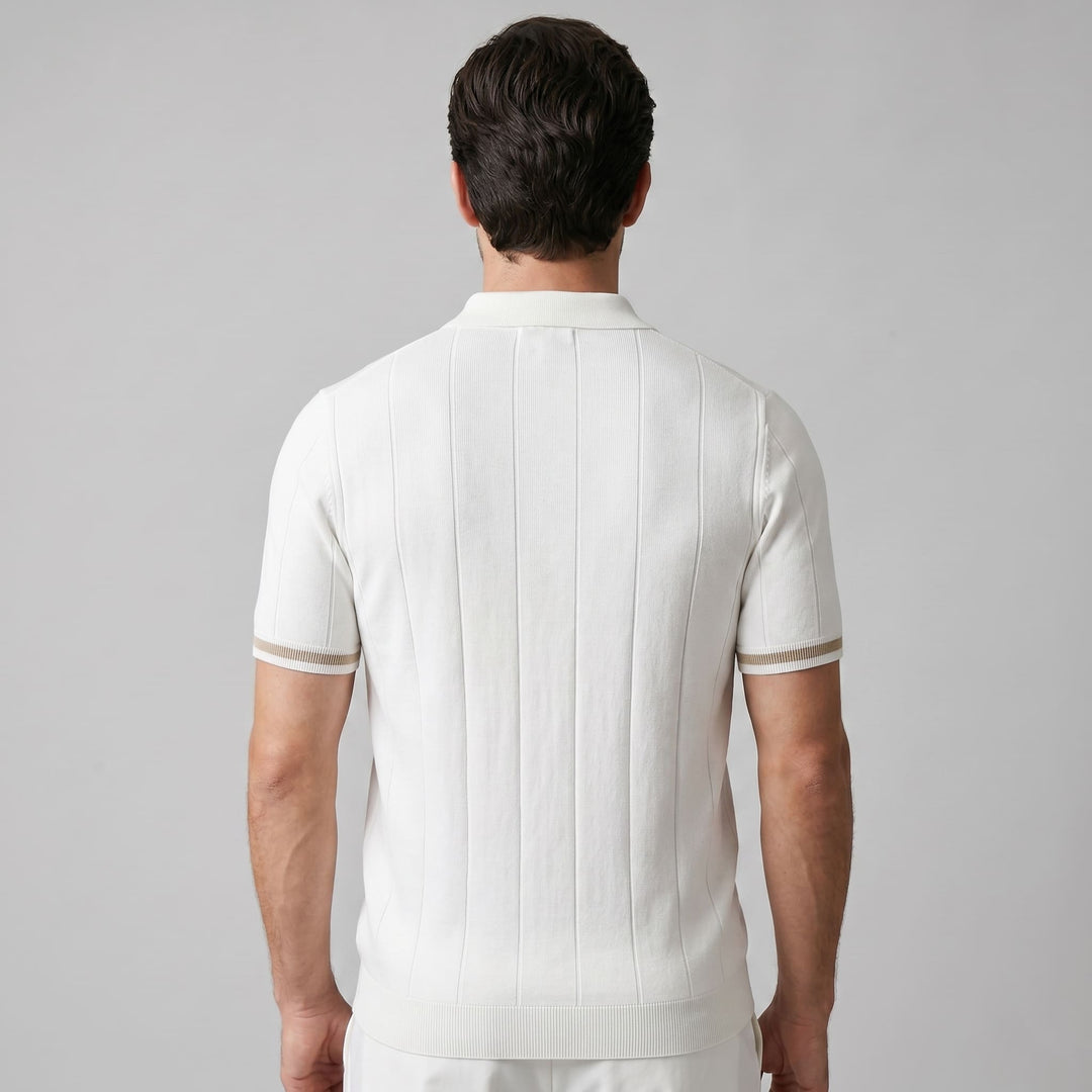 Ansel Ribbed Quarter Zip Polo