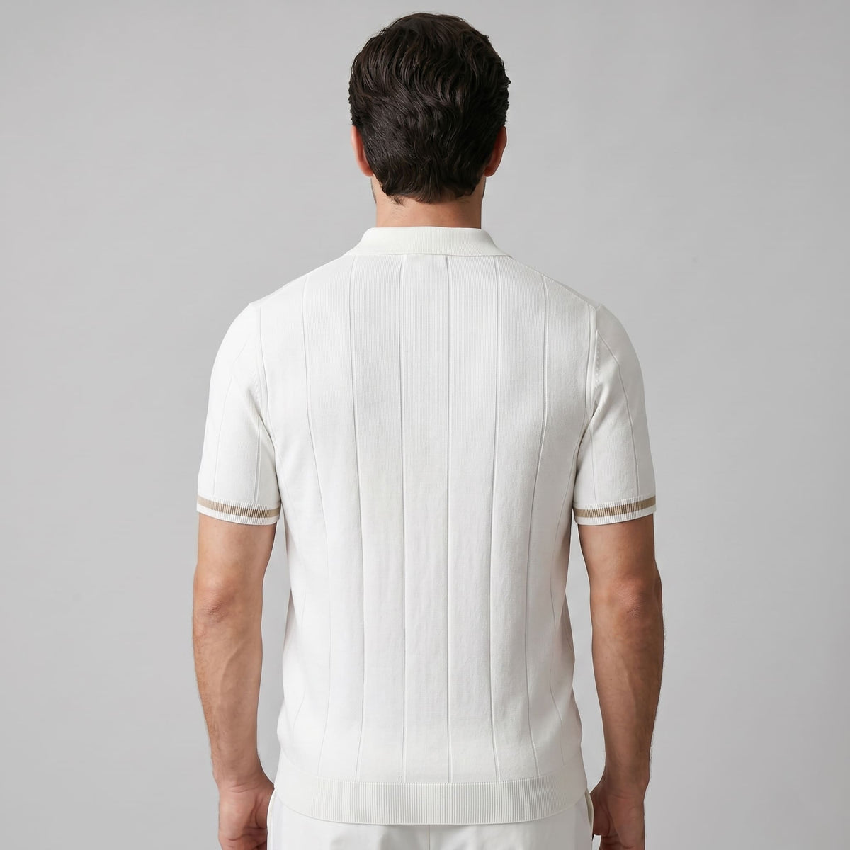 Ansel Ribbed Quarter Zip Polo