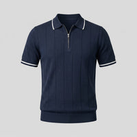 Ansel Ribbed Quarter Zip Polo