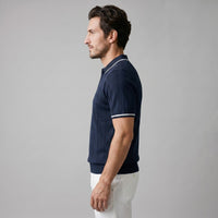 Ansel Ribbed Quarter Zip Polo