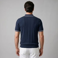 Ansel Ribbed Quarter Zip Polo