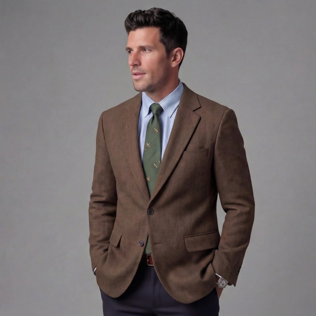 Grayson Retro Herringbone Blazer