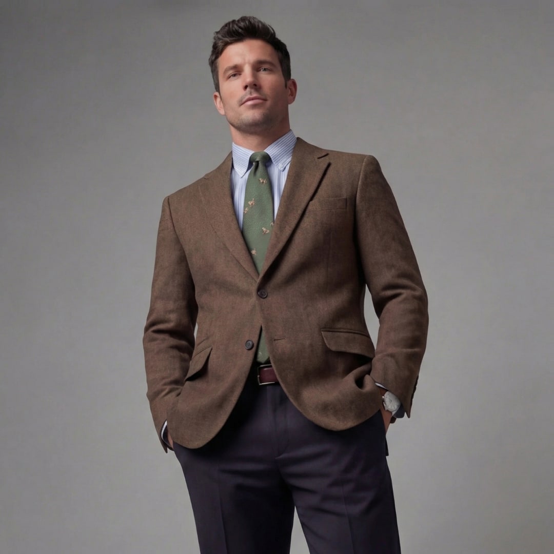 Grayson Retro Herringbone Blazer