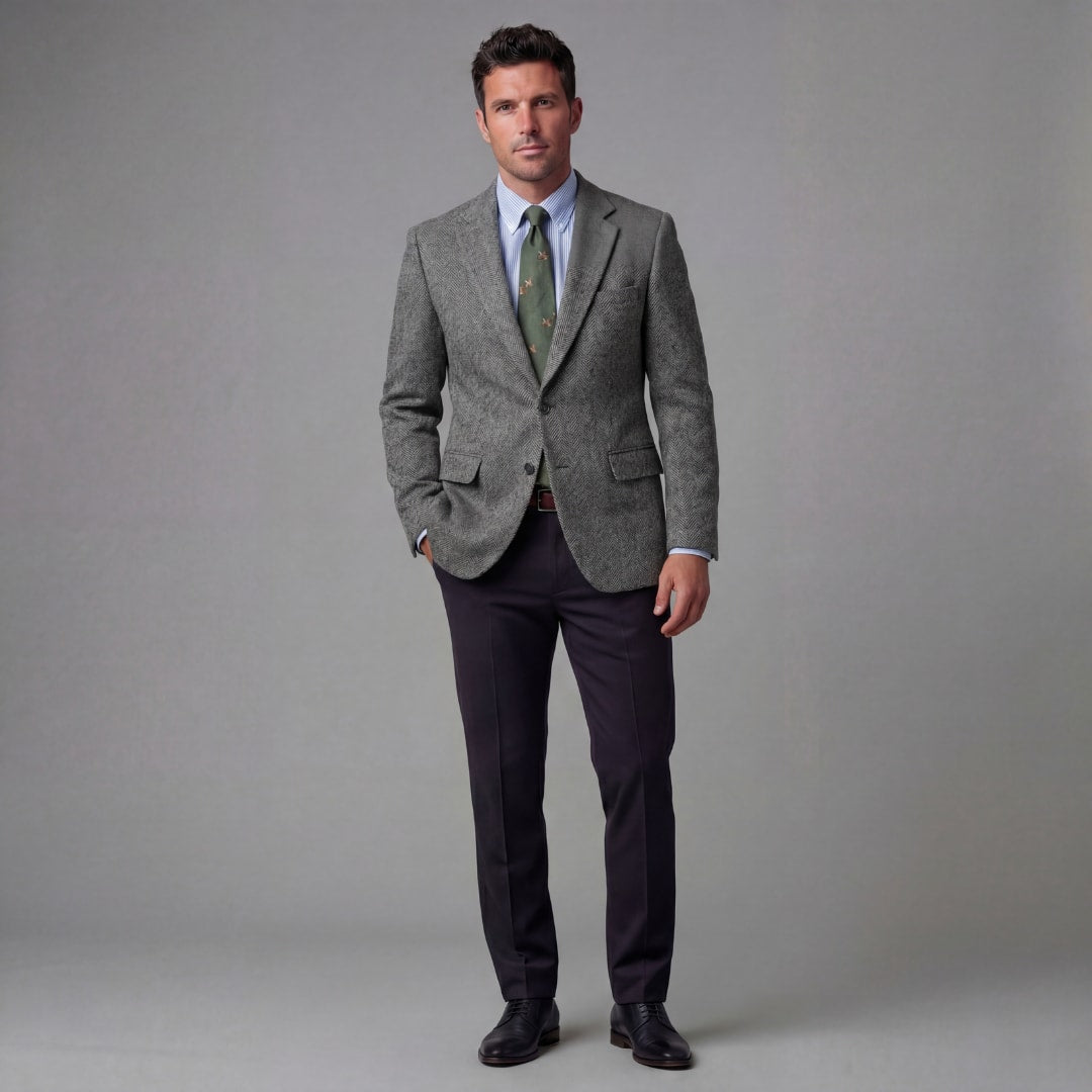Grayson Retro Herringbone Blazer