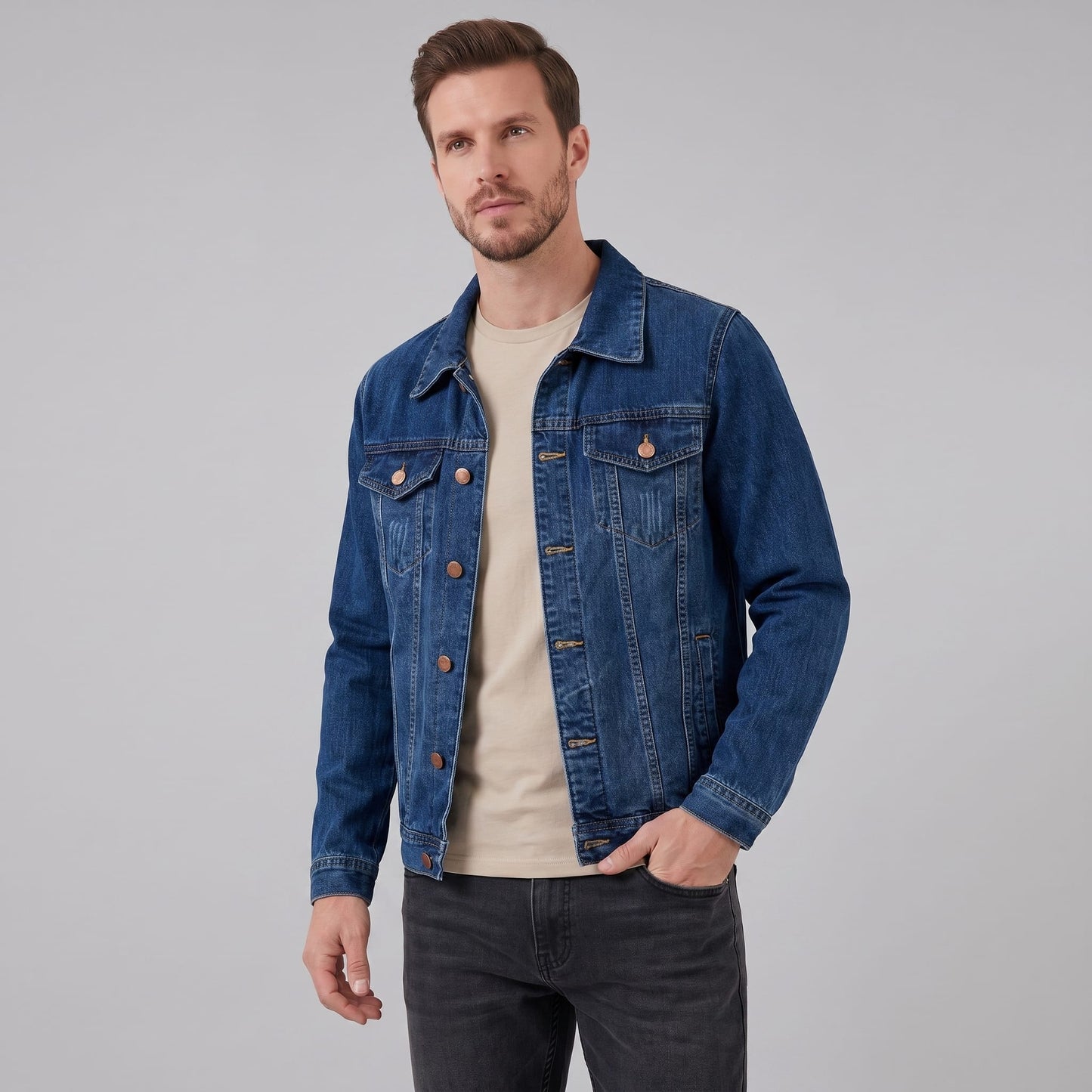 Kerrigan Washed Denim Trucker Jacket_1