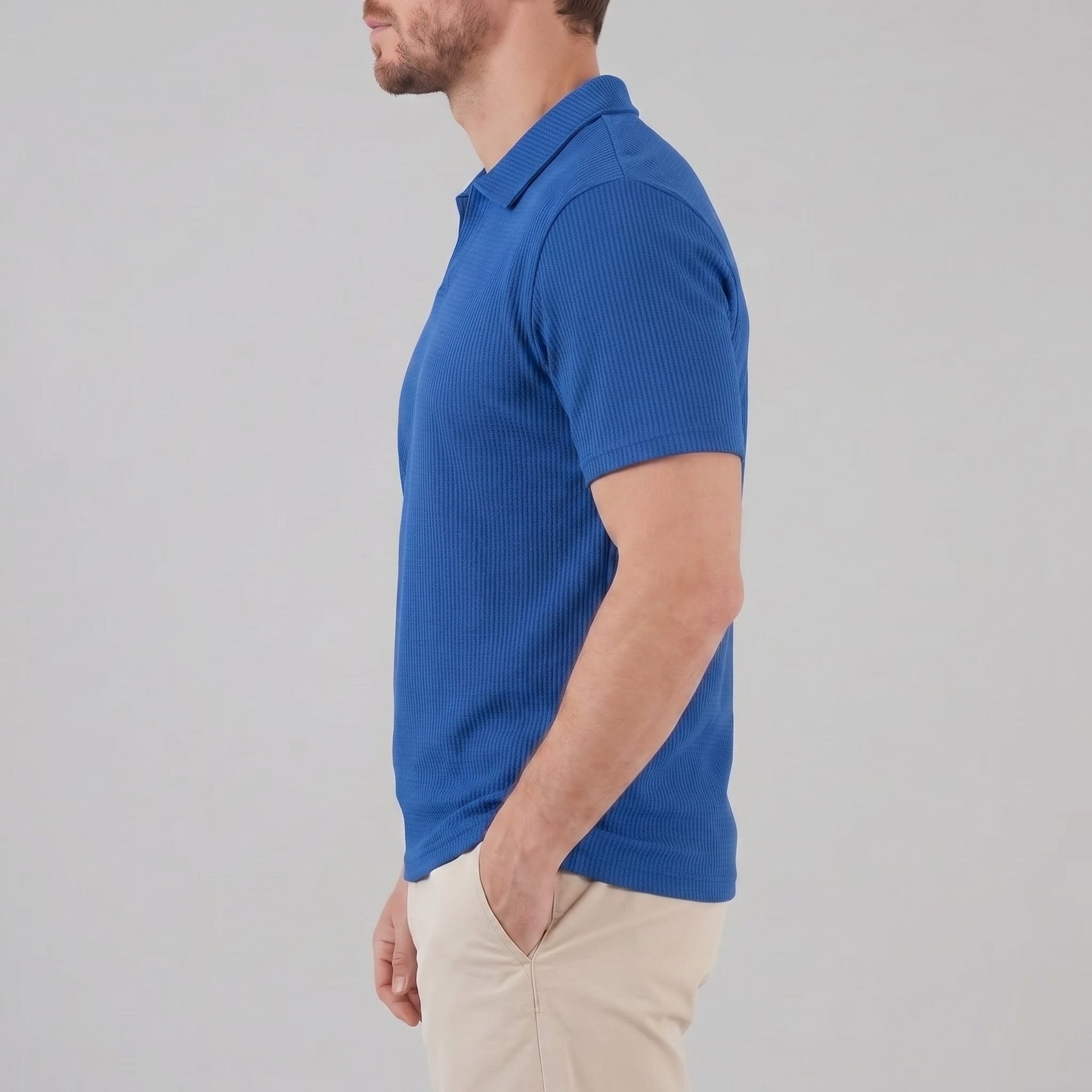 Archer Open Collar Ribbed Polo
