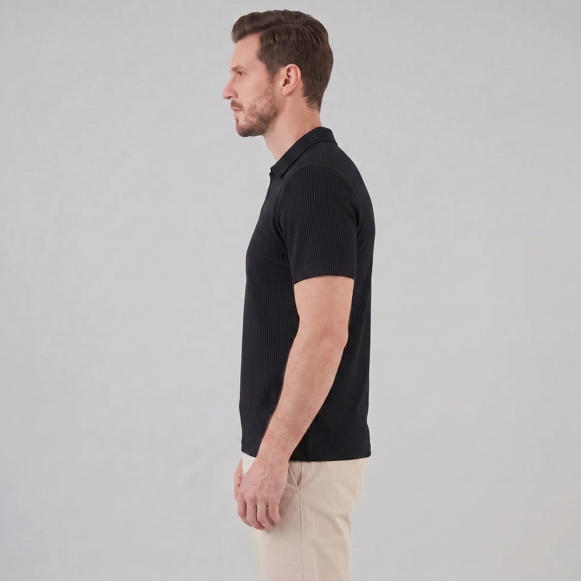 Archer Open Collar Ribbed Polo