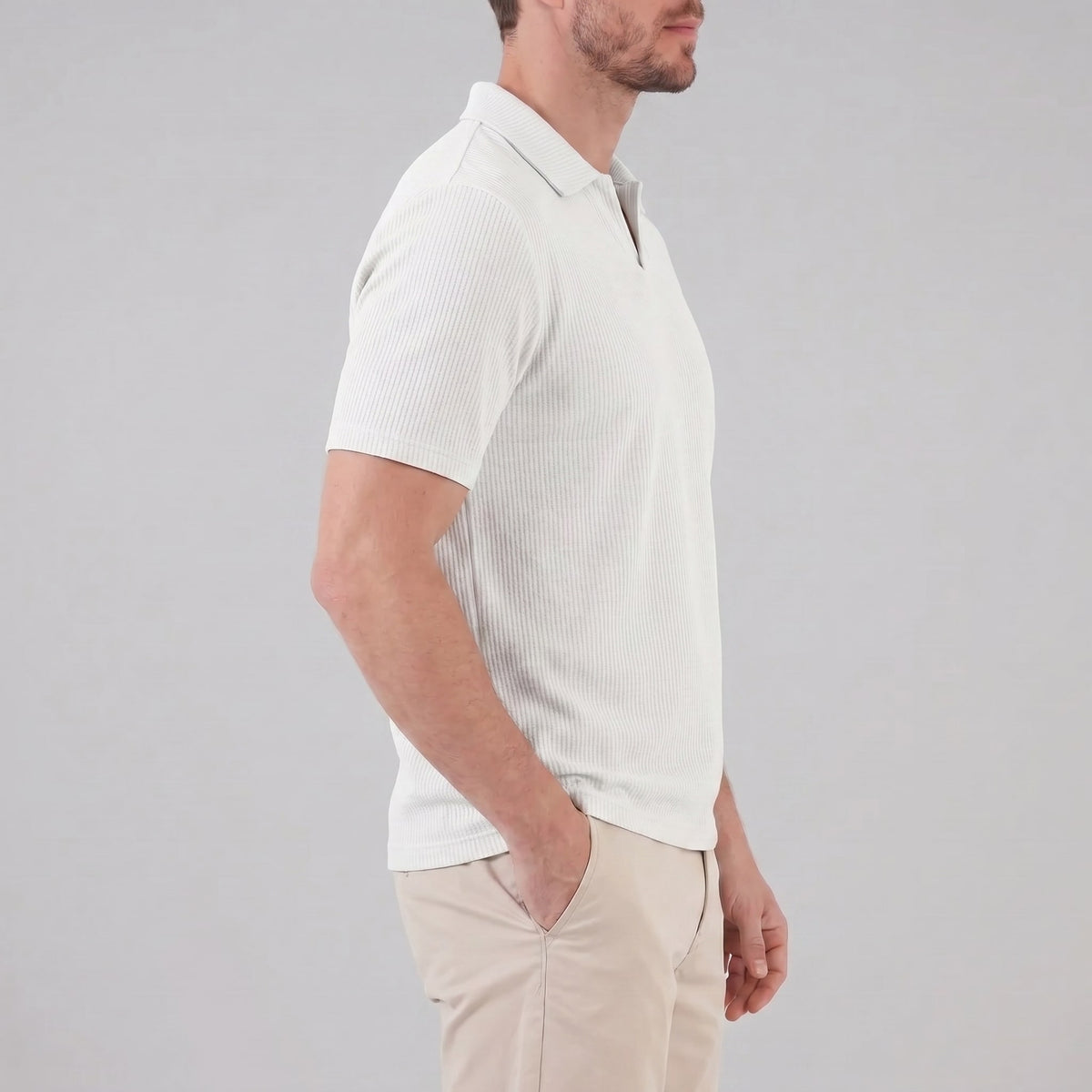 Archer Open Collar Ribbed Polo
