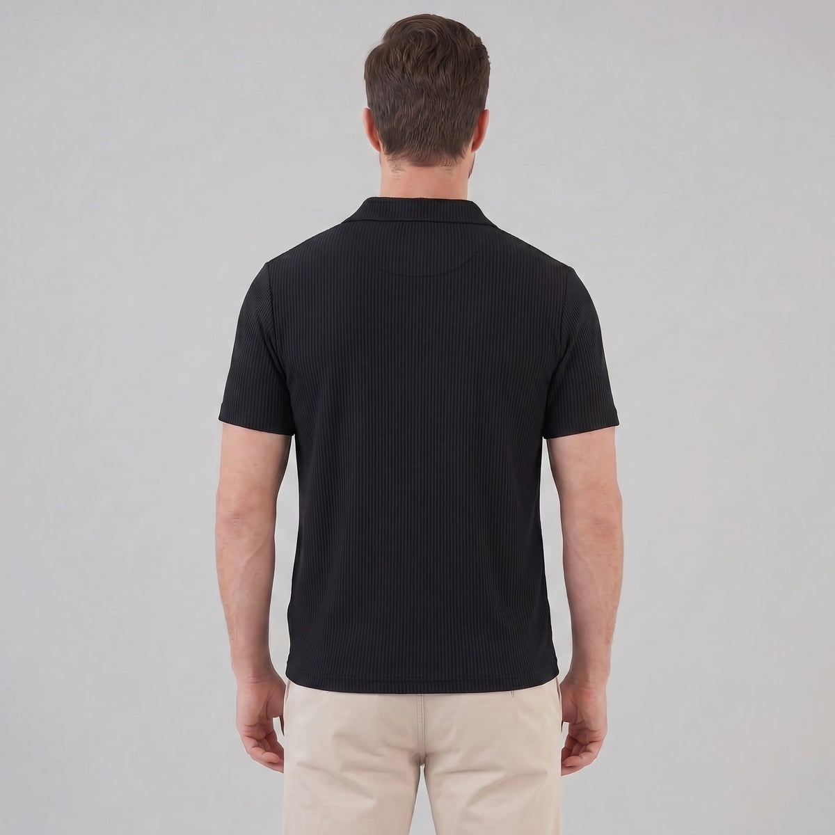 Archer Open Collar Ribbed Polo