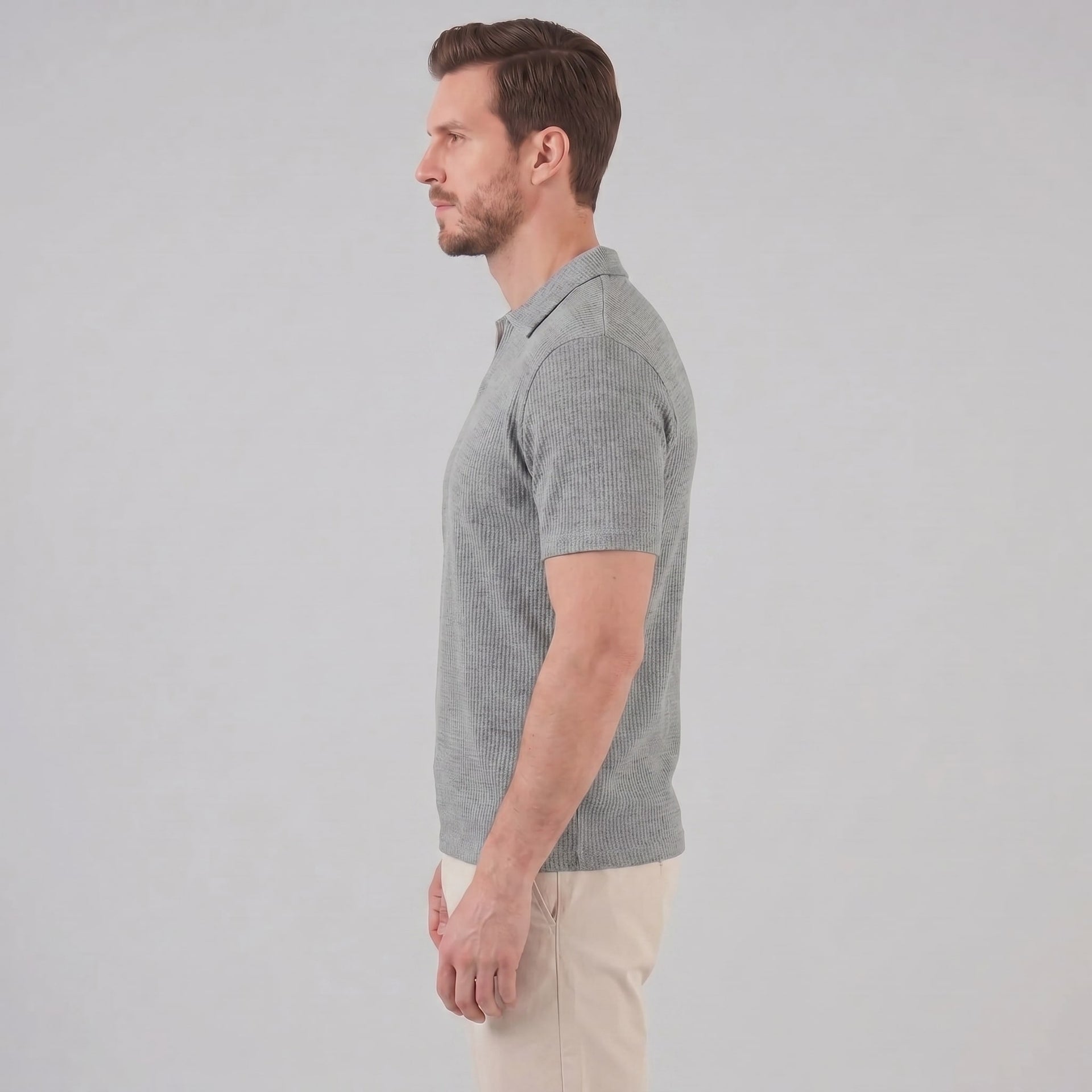 Archer Open Collar Ribbed Polo