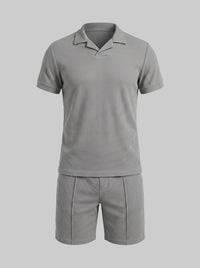 Dylan Waffle Knit Polo and Shorts Set