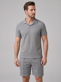 Dylan Waffle Knit Polo and Shorts Set
