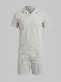 Dylan Waffle Knit Polo and Shorts Set
