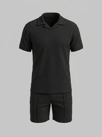 Dylan Waffle Knit Polo and Shorts Set