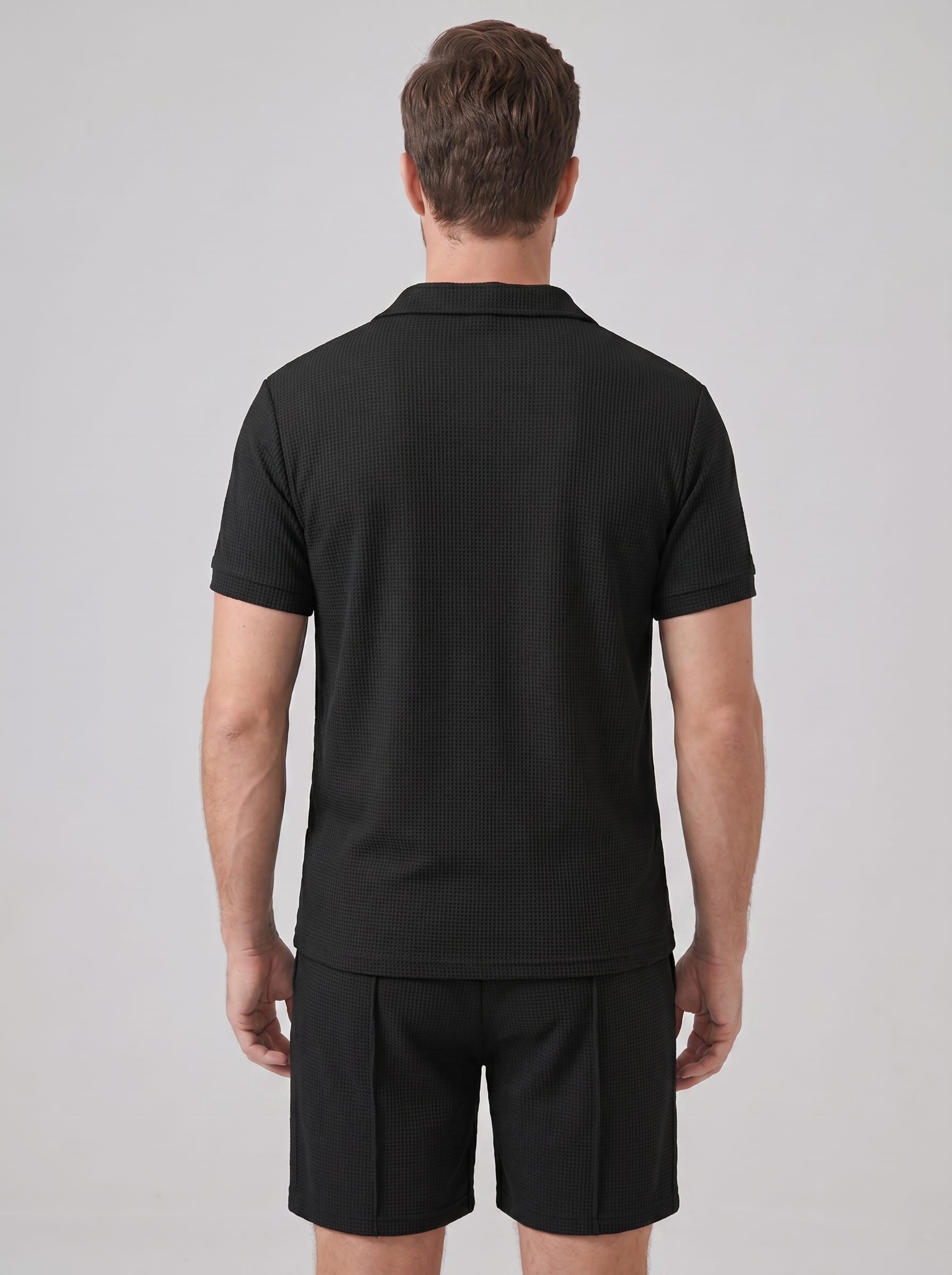 Dylan Waffle Knit Polo and Shorts Set