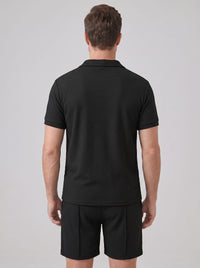 Dylan Waffle Knit Polo and Shorts Set