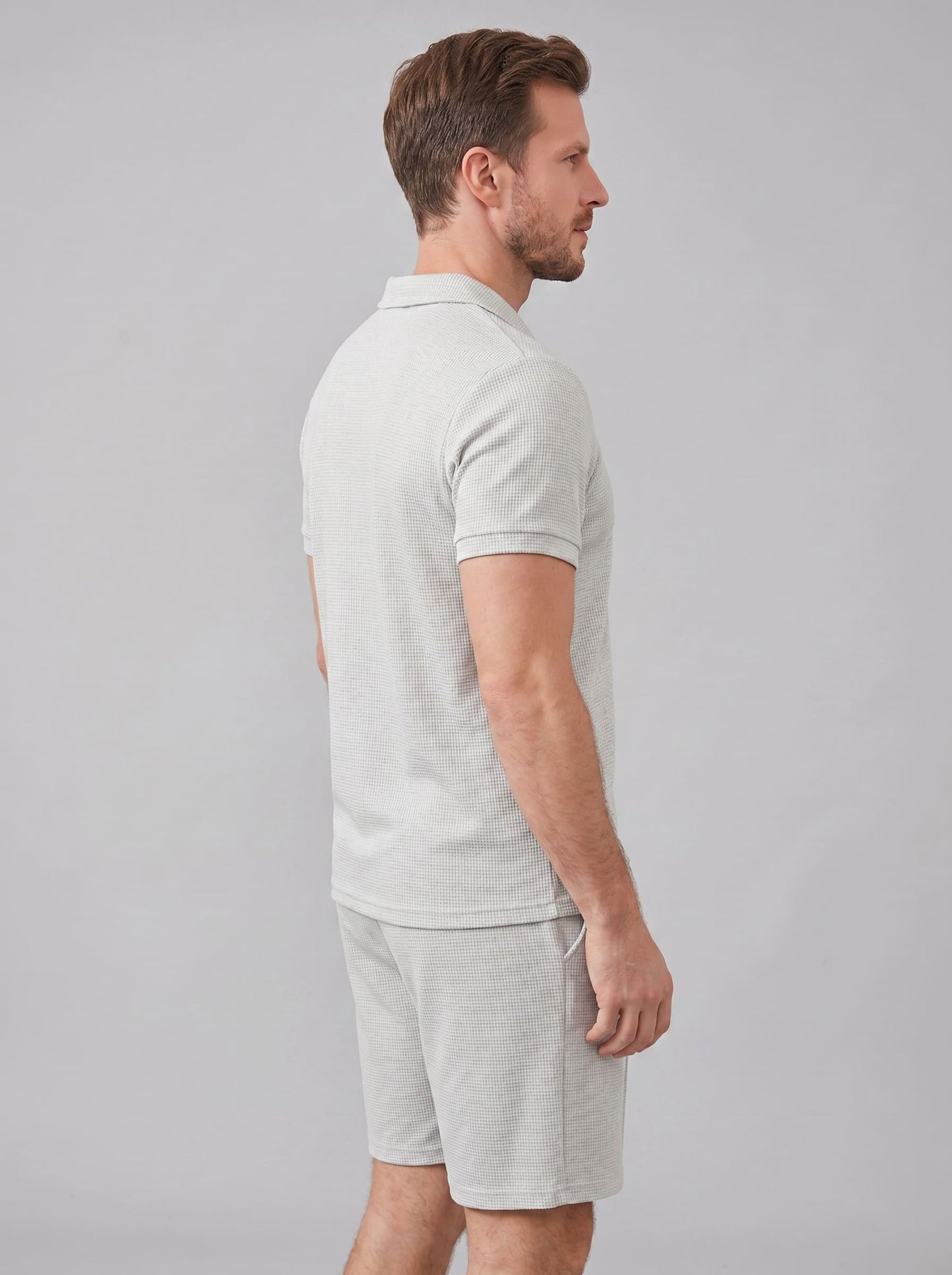 Dylan Waffle Knit Polo and Shorts Set_3