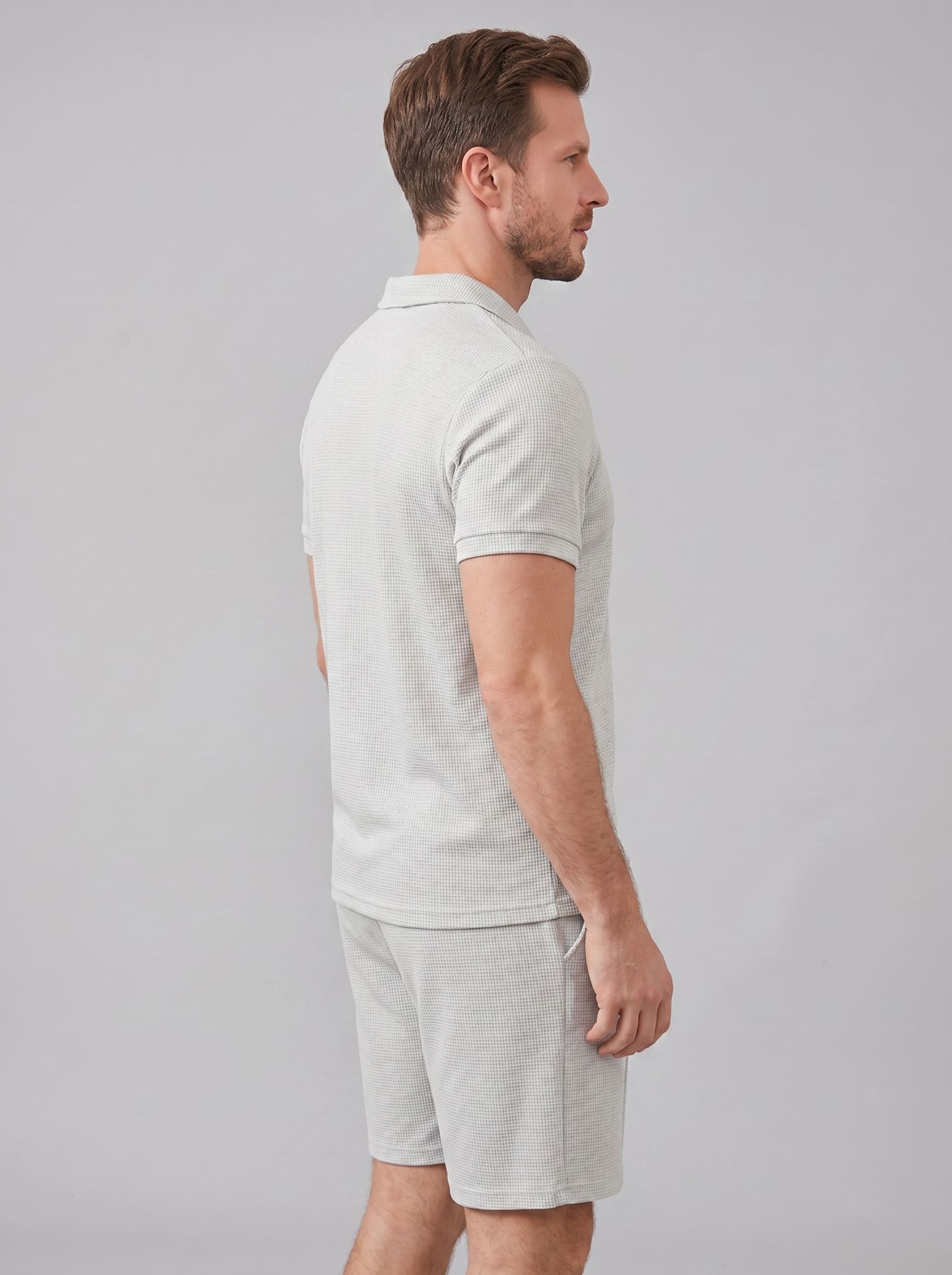 Dylan Waffle Knit Polo and Shorts Set