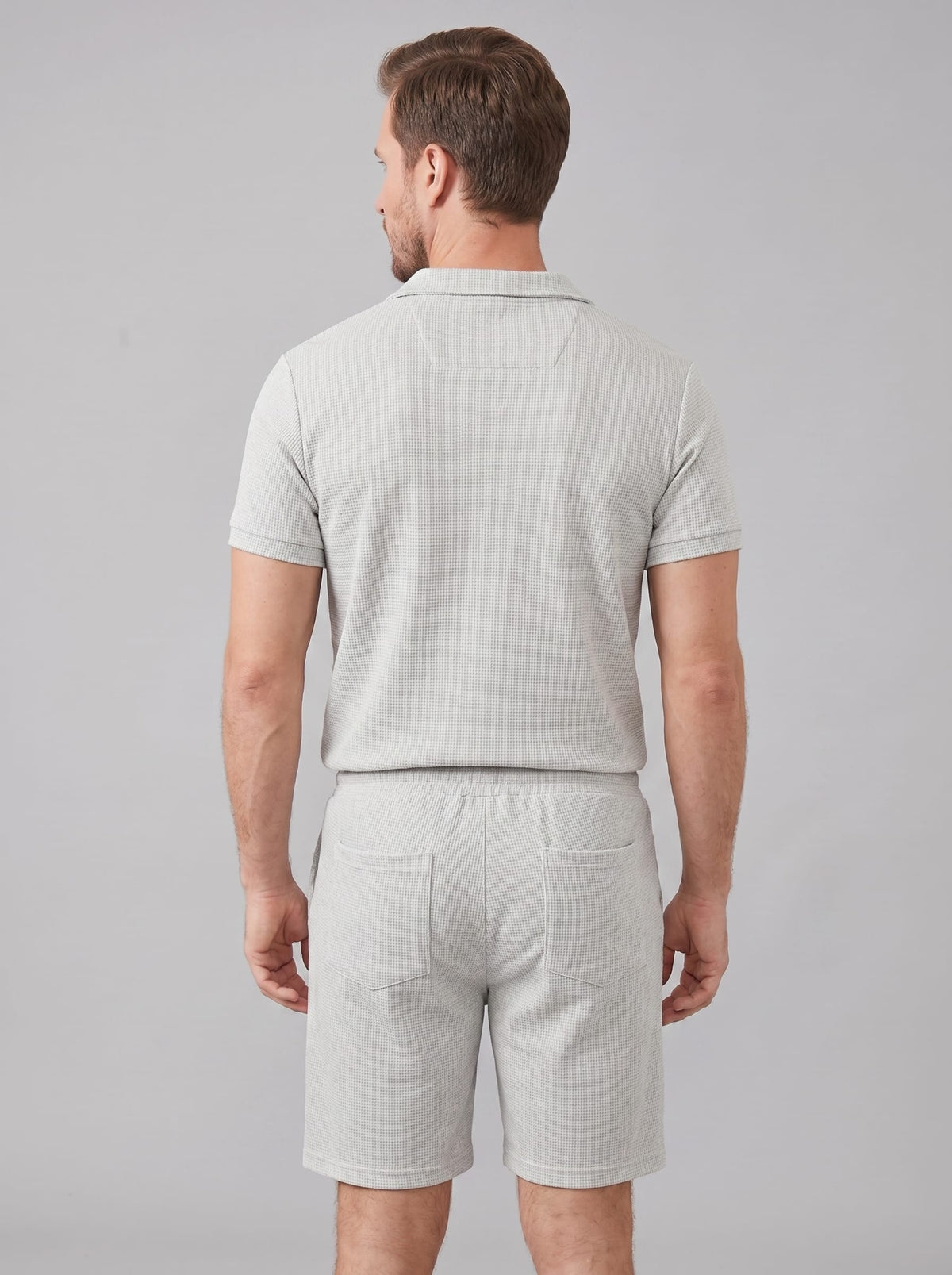 Dylan Waffle Knit Polo and Shorts Set_4