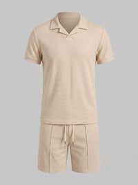 Dylan Waffle Knit Polo and Shorts Set