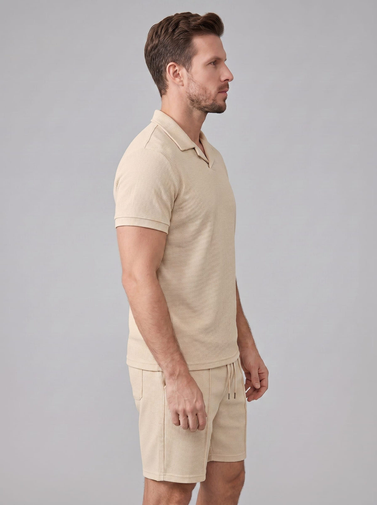 Dylan Waffle Knit Polo and Shorts Set_8