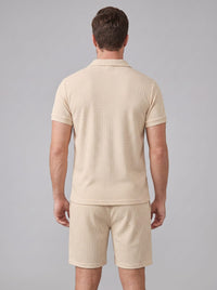 Dylan Waffle Knit Polo and Shorts Set