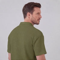 Easton Waffle Knit Half Zip Polo and Shorts Set