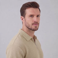 Easton Waffle Knit Half Zip Polo and Shorts Set