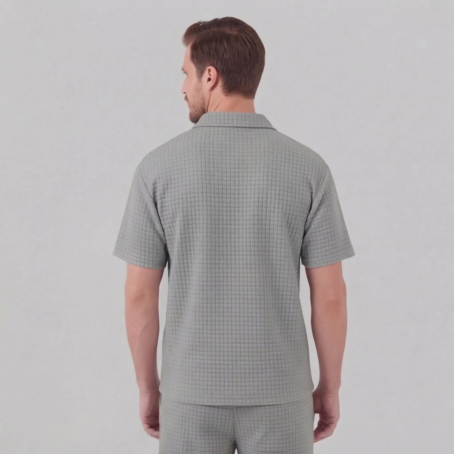Easton Waffle Knit Half Zip Polo and Shorts Set_8