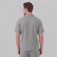 Easton Waffle Knit Half Zip Polo and Shorts Set