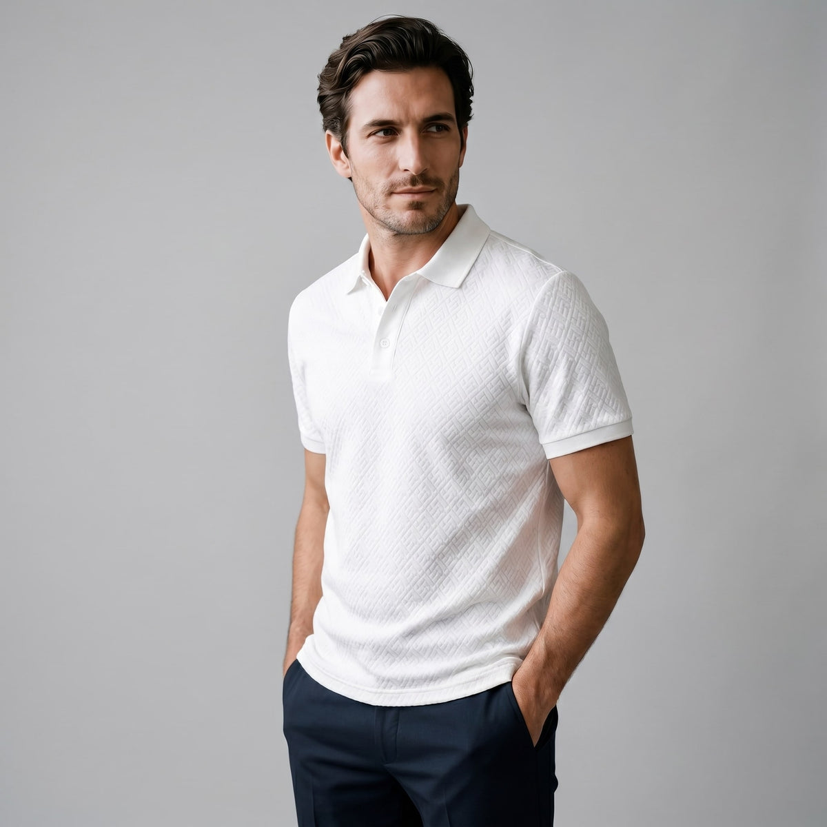 Benson Textured Knit Polo Shirt