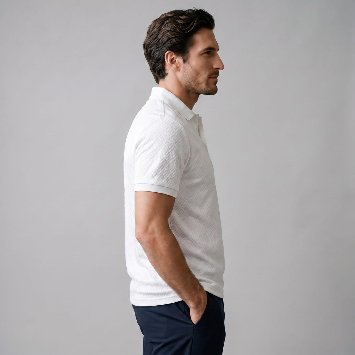 Benson Textured Knit Polo Shirt