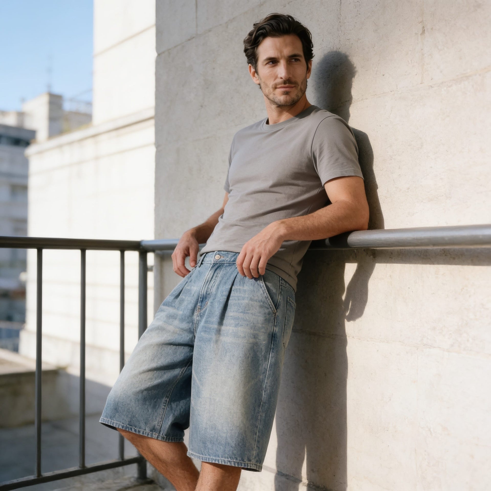Goddard Wide Leg Denim Shorts
