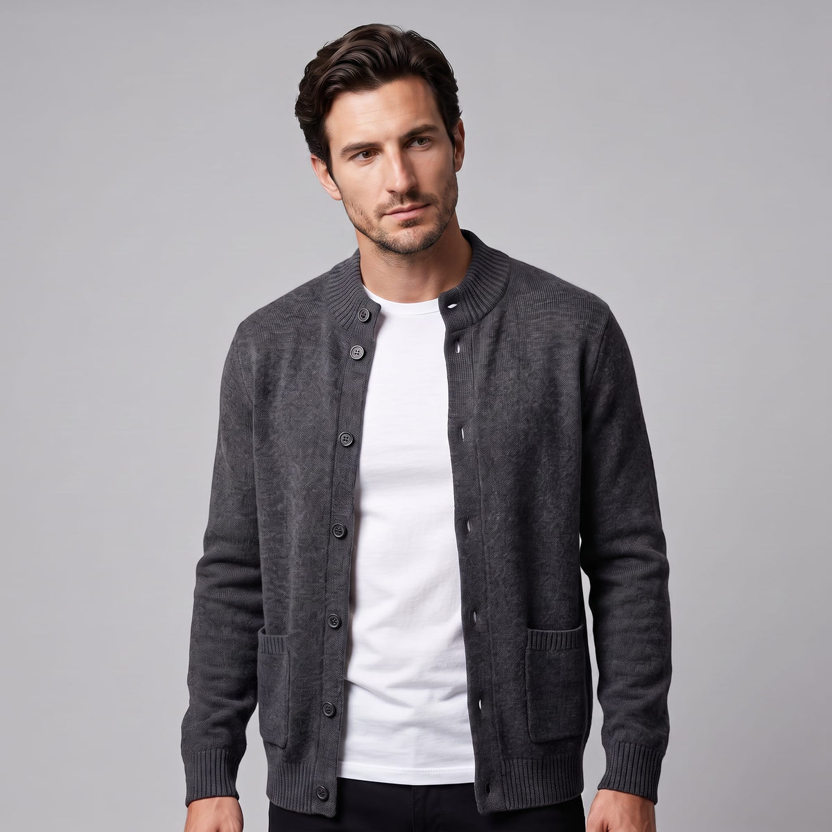 Ignatius Wool Button Front Cardigan