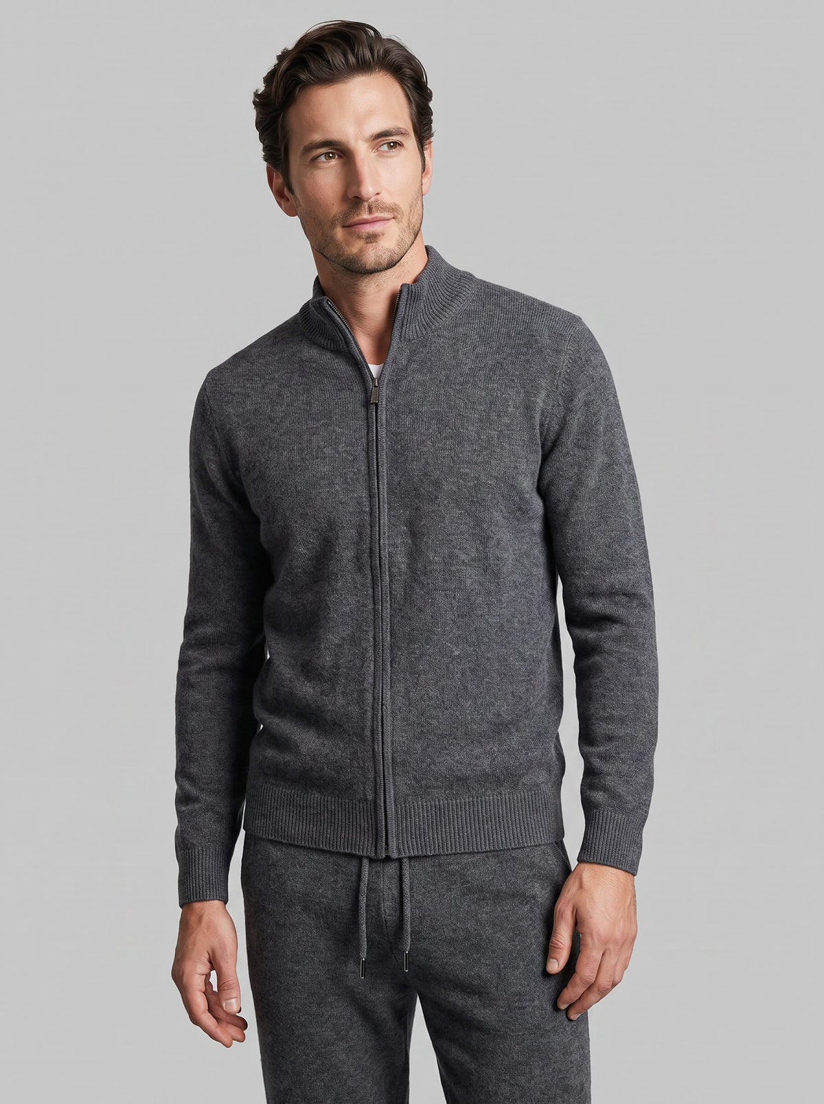 Eli Wool Knit Zip Cardigan and Pants Set
