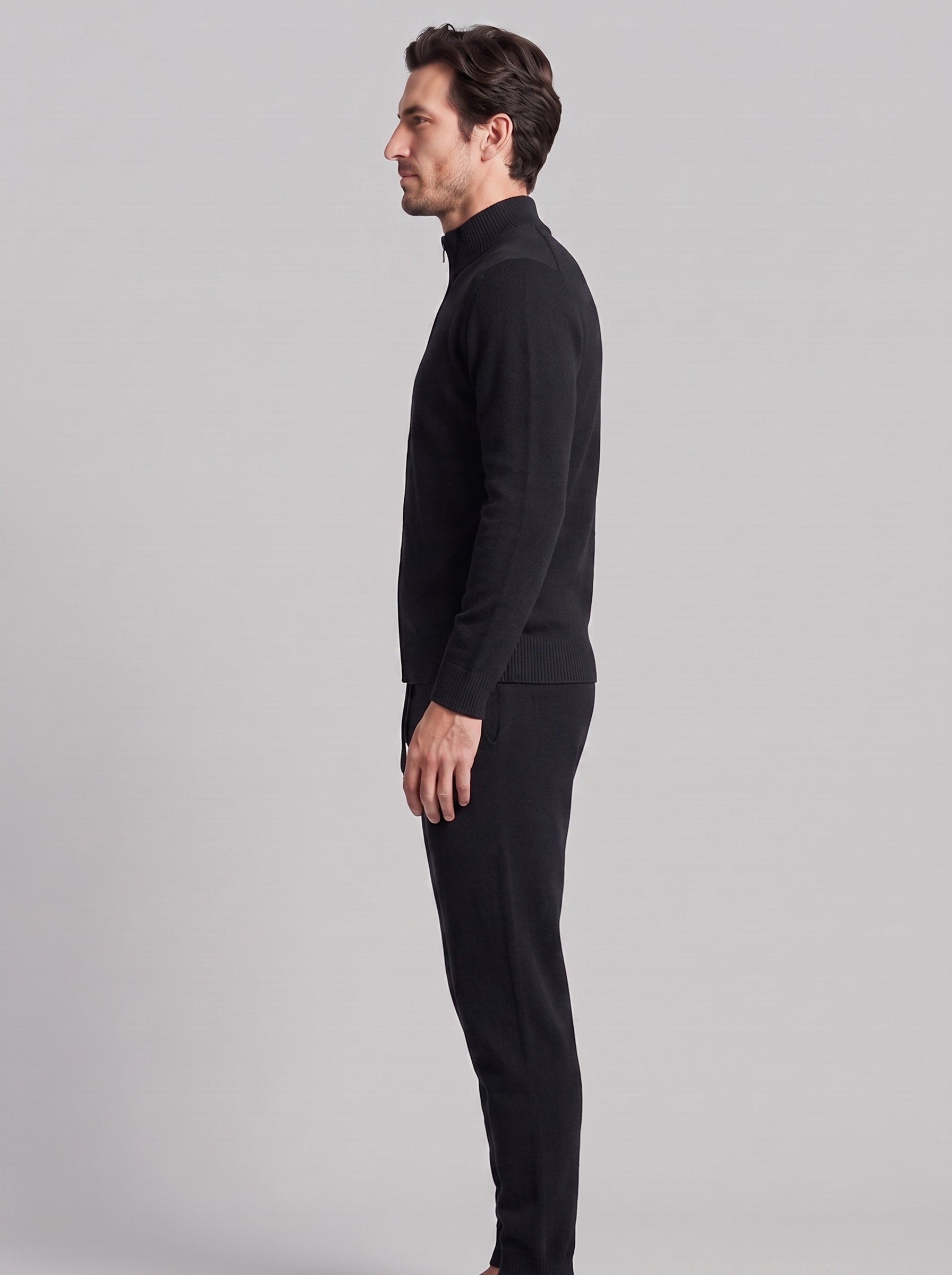 Eli Wool Knit Zip Cardigan and Pants Set