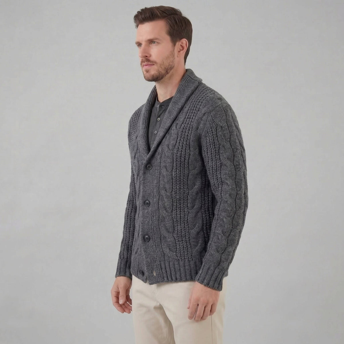 Jefferson Cable Knit Shawl Collar Cardigan_12
