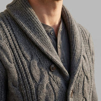 Jefferson Cable Knit Shawl Collar Cardigan
