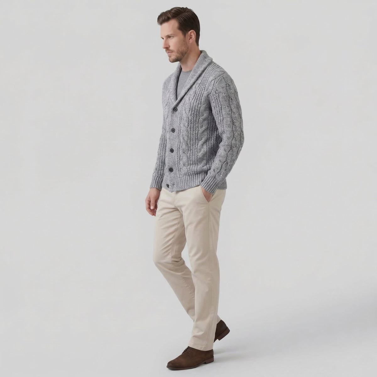 Jefferson Cable Knit Shawl Collar Cardigan_17