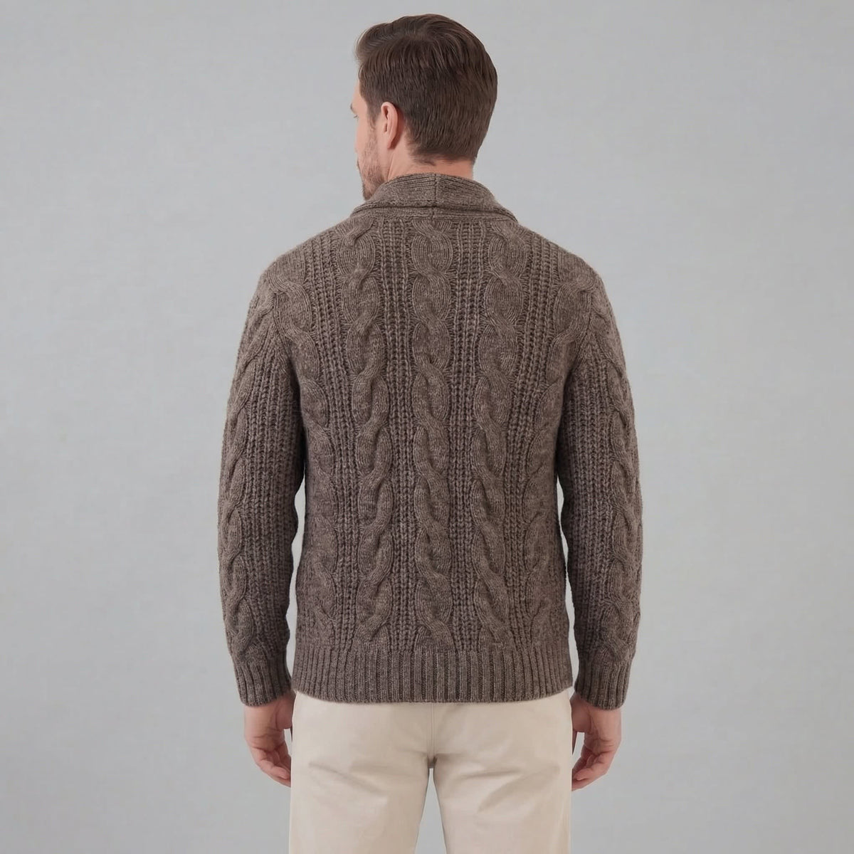 Jefferson Cable Knit Shawl Collar Cardigan_8