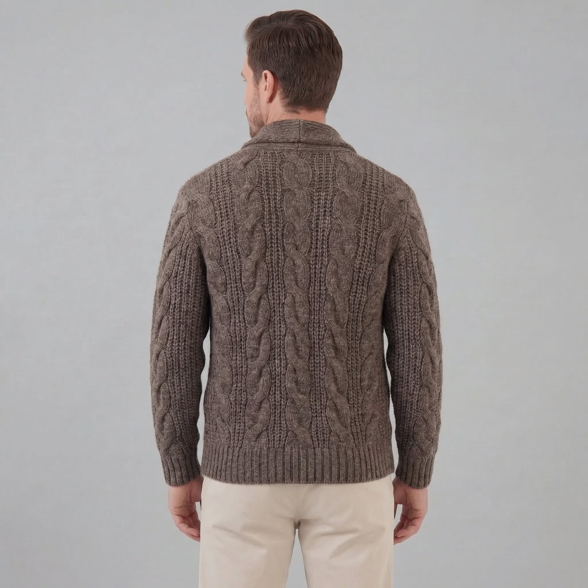 Jefferson Cable Knit Shawl Collar Cardigan