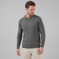 Boone Wool Long Sleeve Polo
