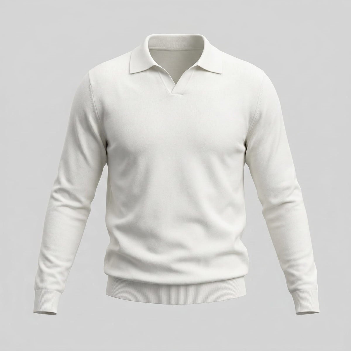 Boone Wool Long Sleeve Polo