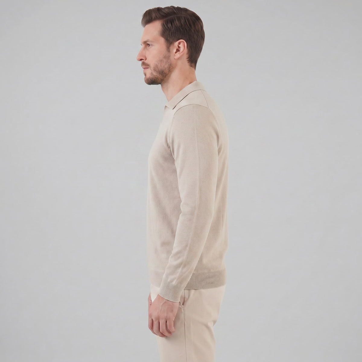 Boone Wool Long Sleeve Polo