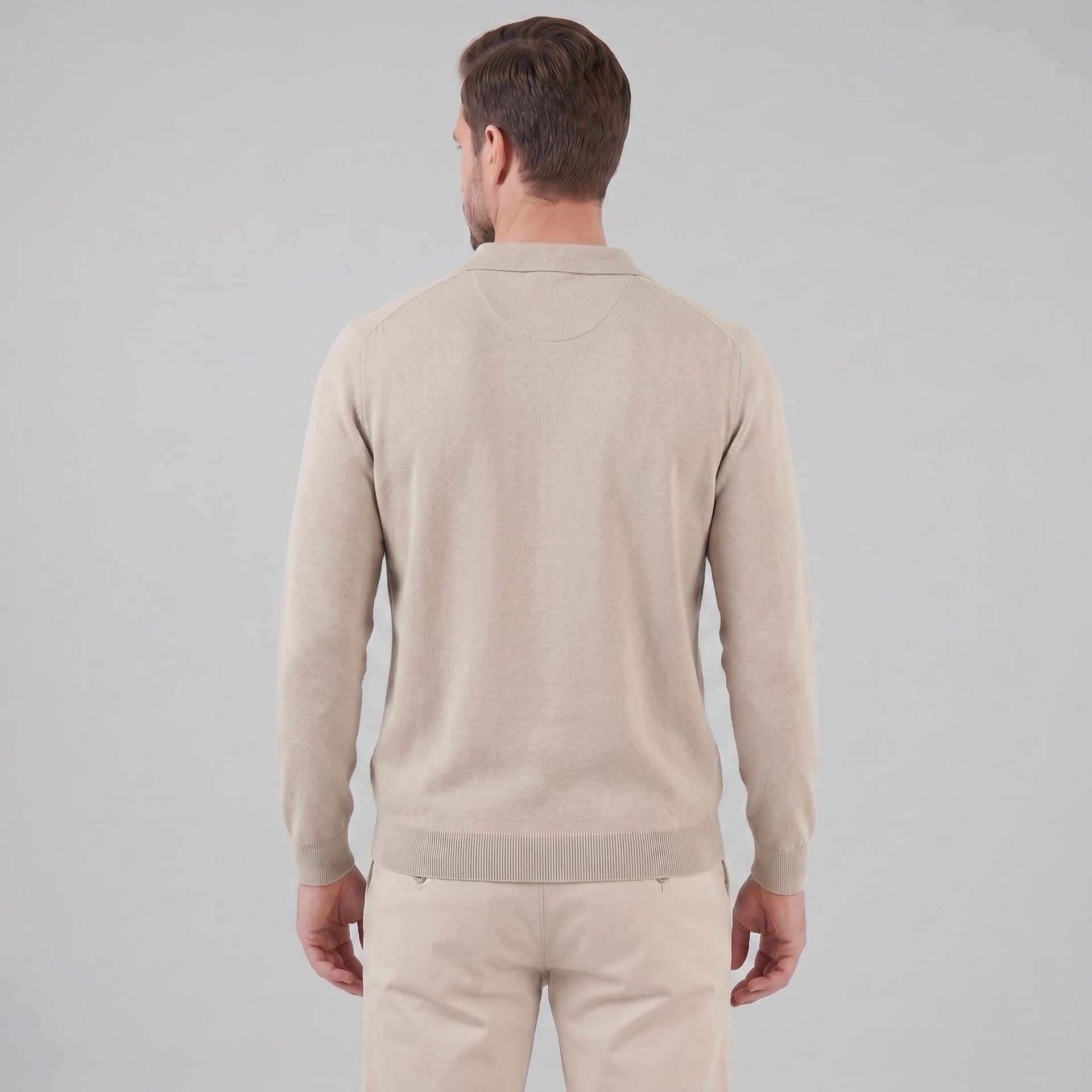 Boone Wool Long Sleeve Polo