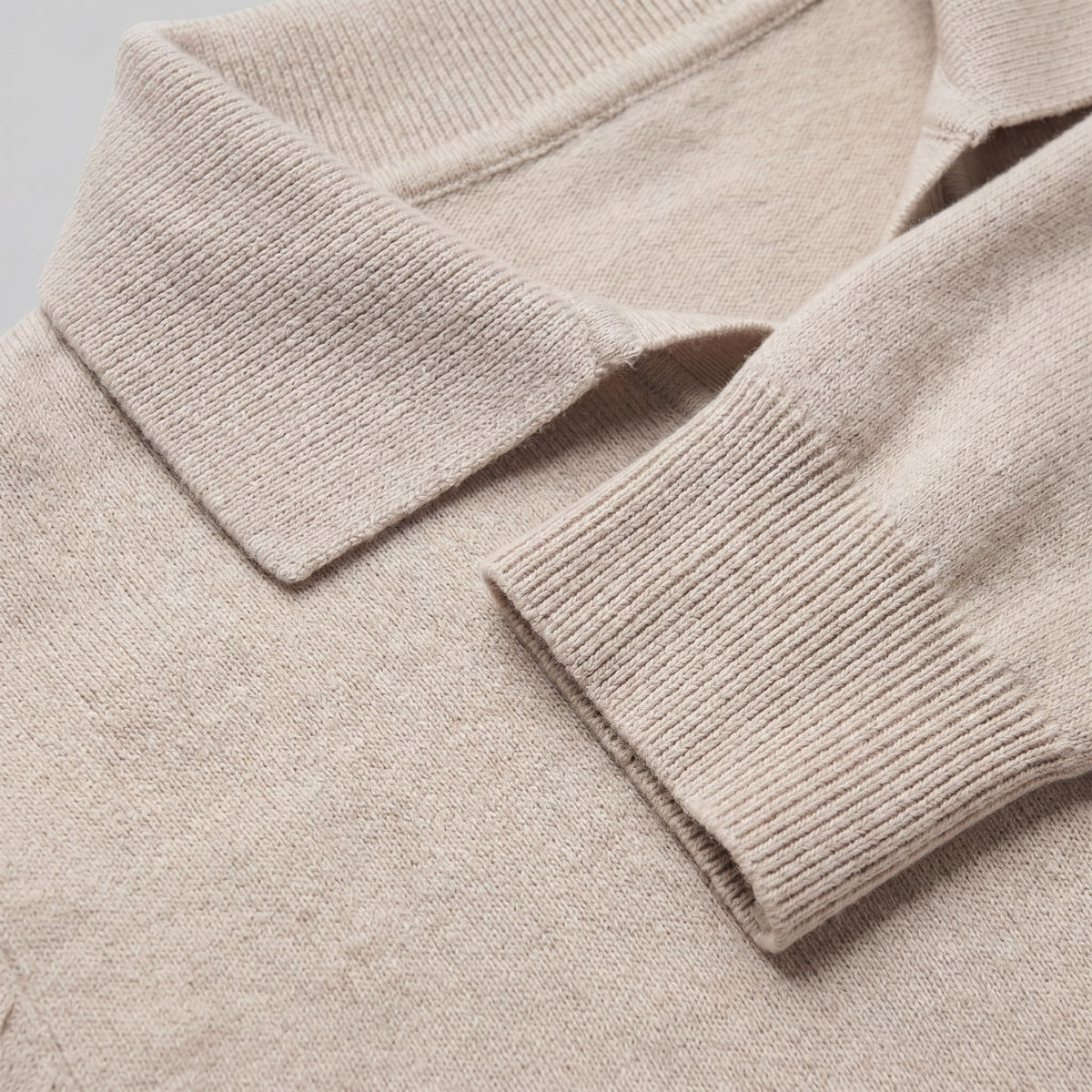 Boone Wool Long Sleeve Polo