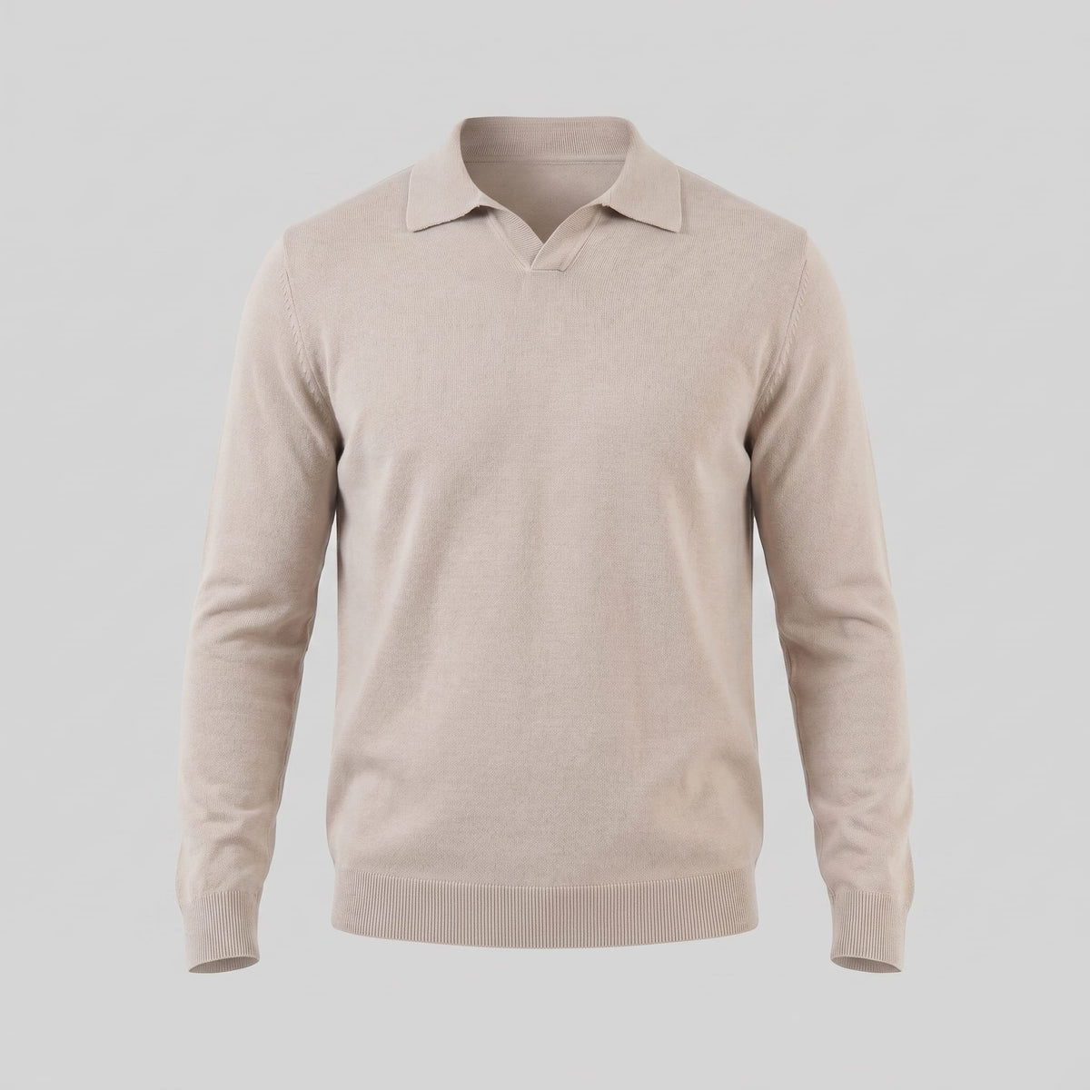 Boone Wool Long Sleeve Polo